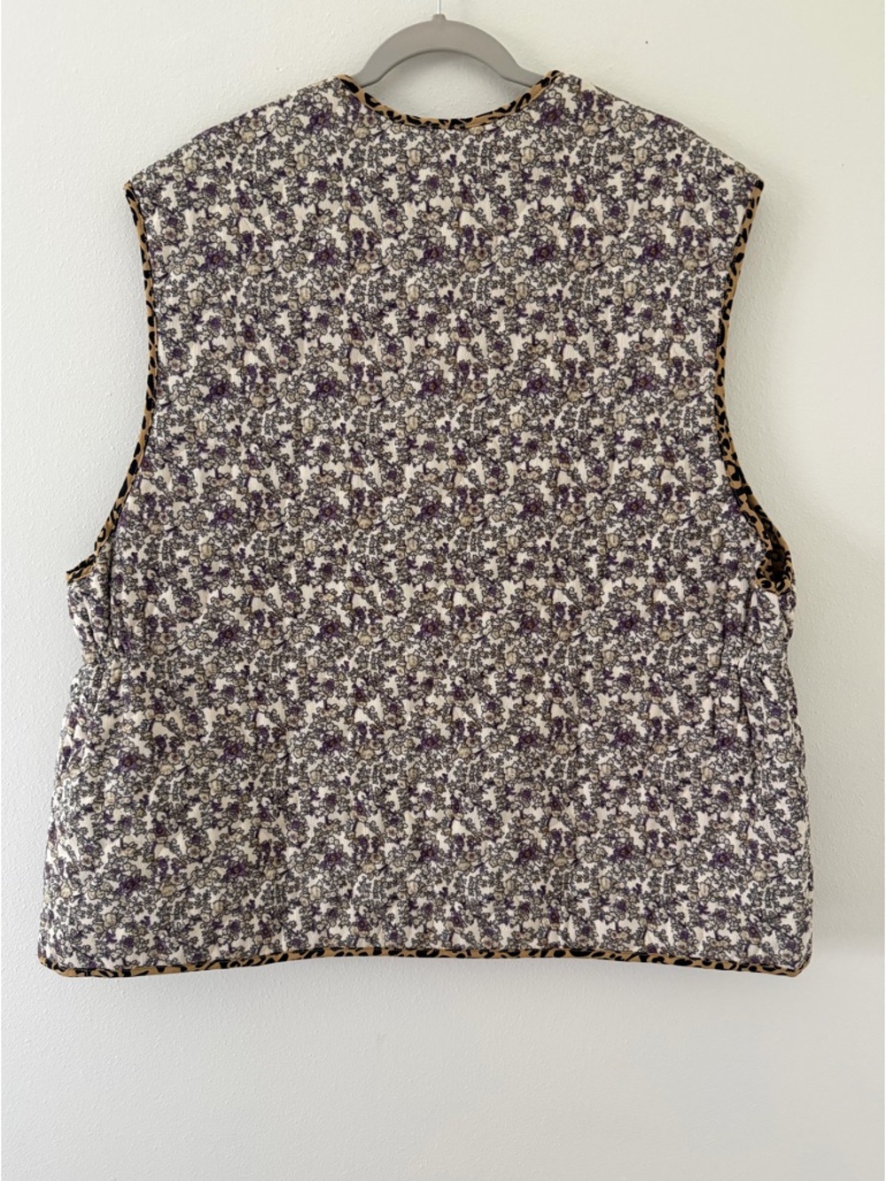 NWT-POL Floral Courdory Quilted Cheetah Oversized Vest Size small / medium - Picture 2 of 9